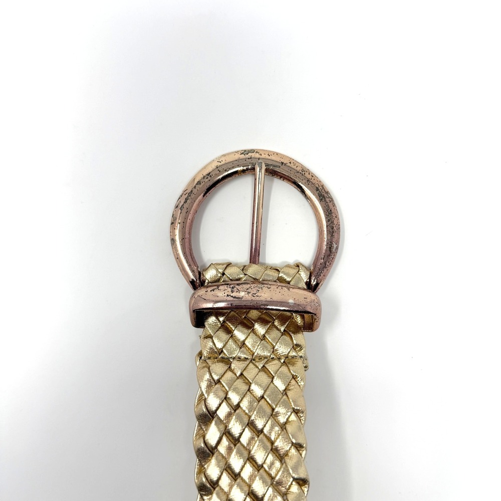 Vintage Omega Gold Woven Coin Belt Faux French Coin Medallions Women's M - Picture 3 of 7